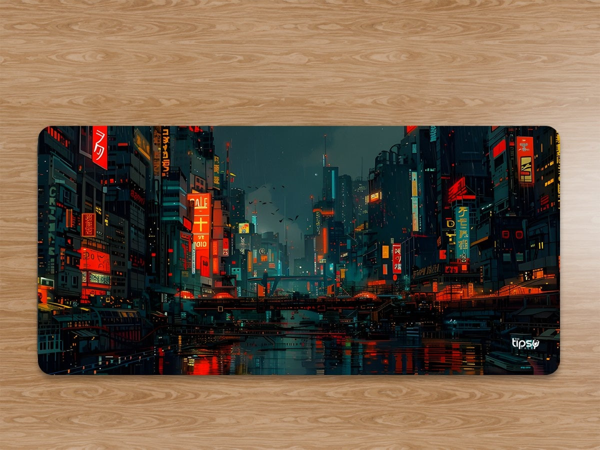 "NEO TOKYO CYBERPRUNK RAINY CITY" Gaming Mousepad Elevate Your Gaming Experience