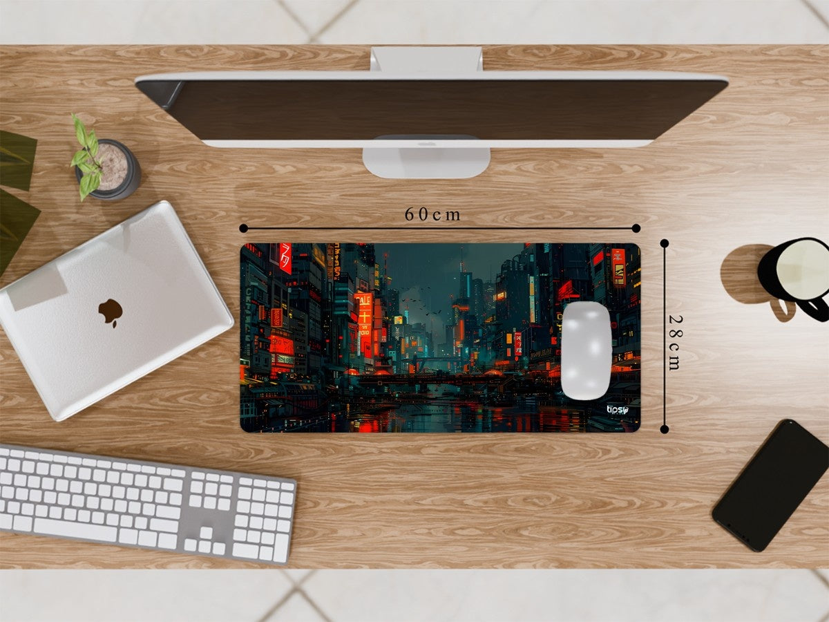 "NEO TOKYO CYBERPRUNK RAINY CITY" Gaming Mousepad Elevate Your Gaming Experience