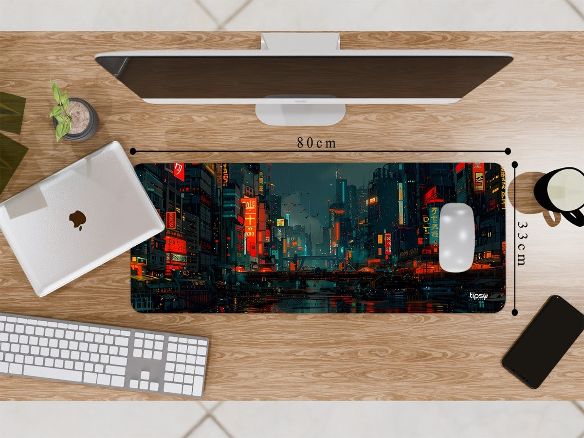 "NEO TOKYO CYBERPRUNK RAINY CITY" Gaming Mousepad Elevate Your Gaming Experience