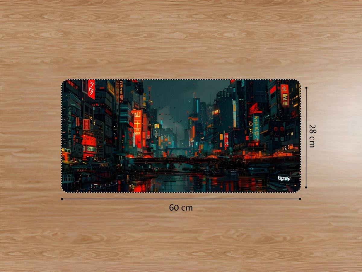"NEO TOKYO CYBERPRUNK RAINY CITY" Gaming Mousepad Elevate Your Gaming Experience