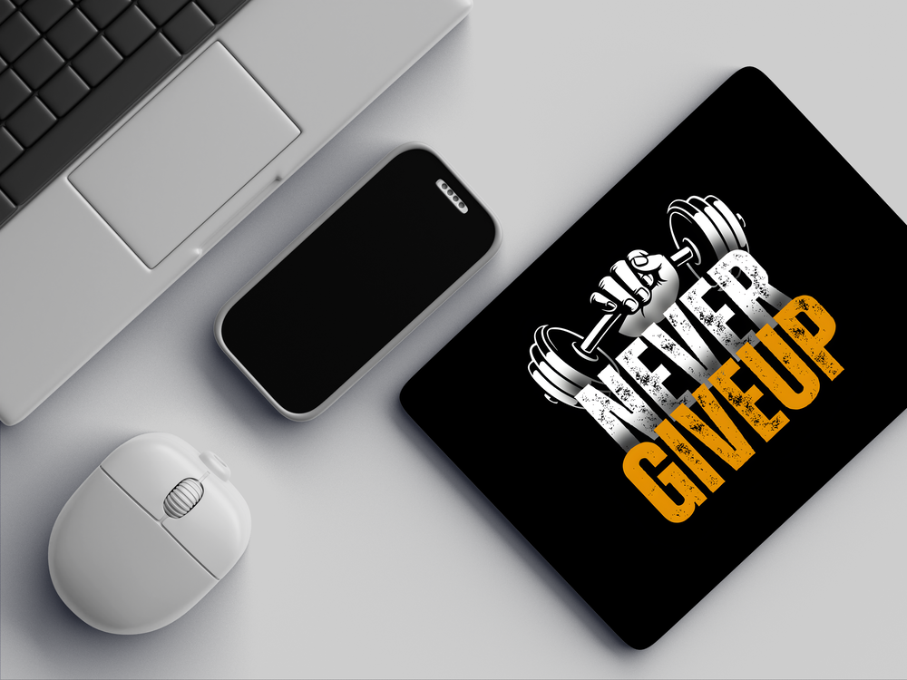 "NEVER GIVE UP- Motivational" Mousepad Enhance Your Workspace with Style