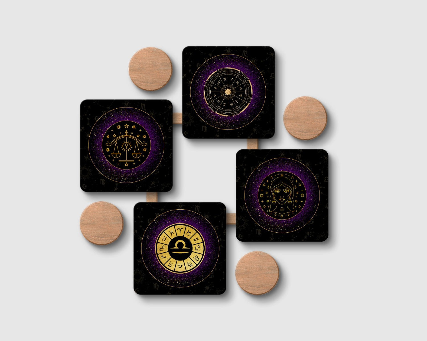 LIBRA-ZODIAC SIGN' Coaster Set of 4