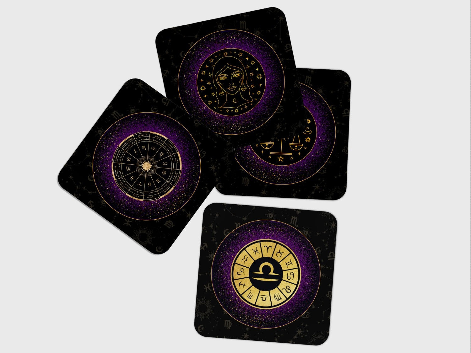 LIBRA-ZODIAC SIGN' Coaster Set of 4