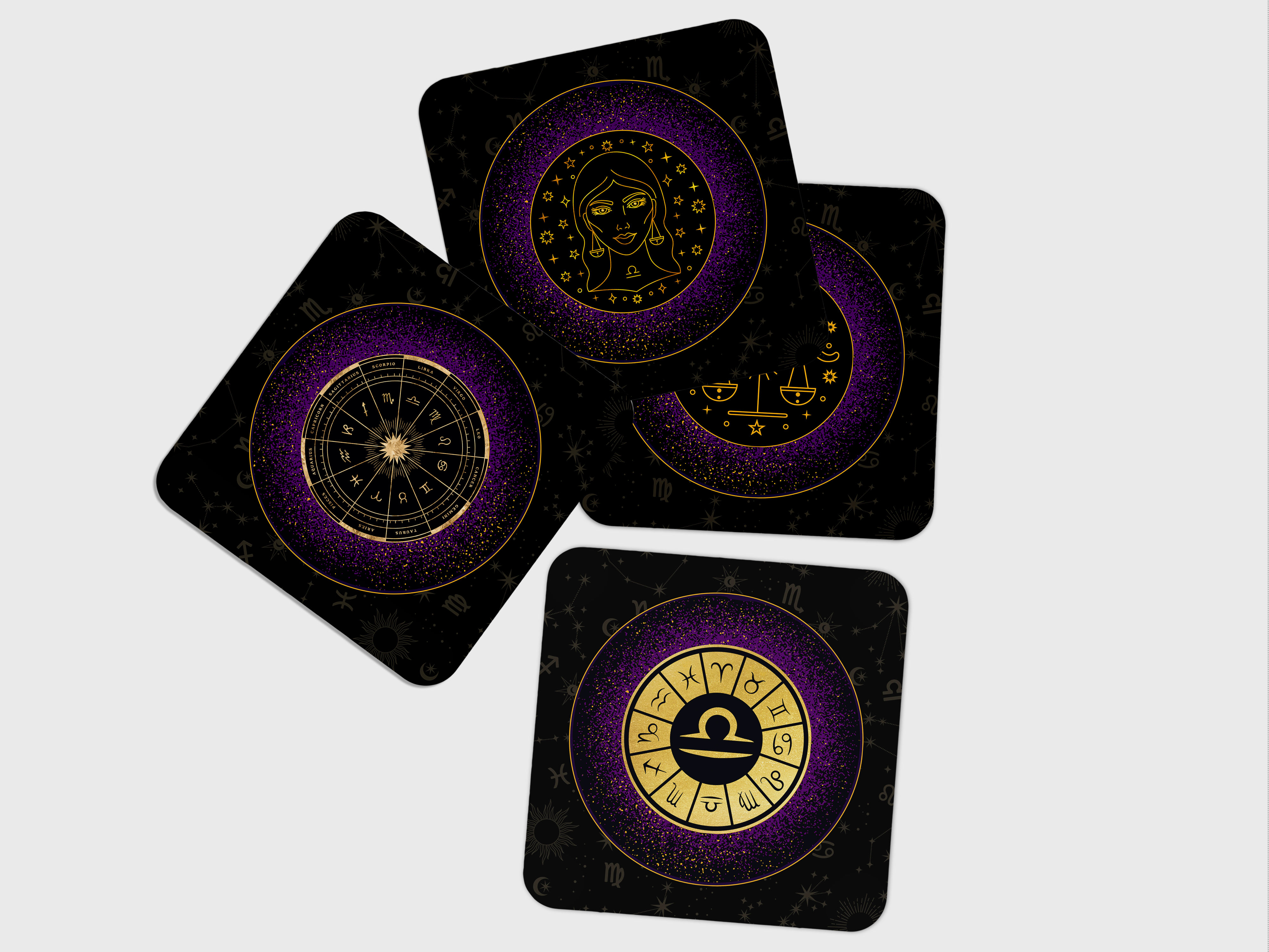 'LIBRA-ZODIAC SIGN' Coaster Set of 4