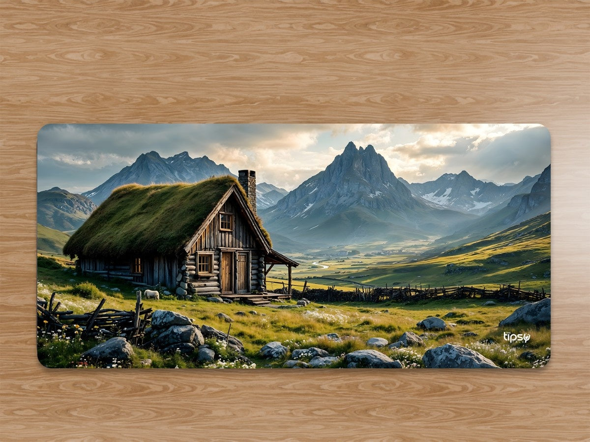 "RUSTIC MOUNTAIN CABIN " Gaming Mousepad Elevate Your Gaming Experience