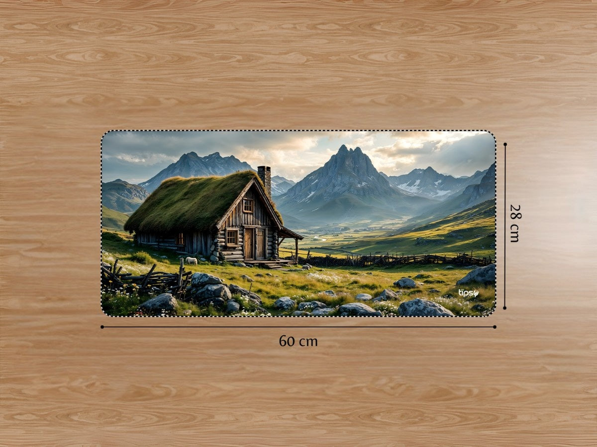 "RUSTIC MOUNTAIN CABIN " Gaming Mousepad Elevate Your Gaming Experience