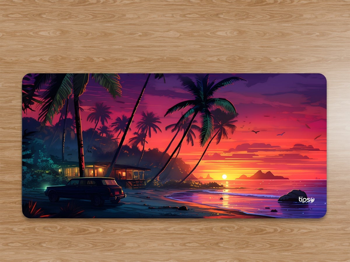 "TROPICAL SUNSET BEACH " Gaming Mousepad Elevate Your Gaming Experience