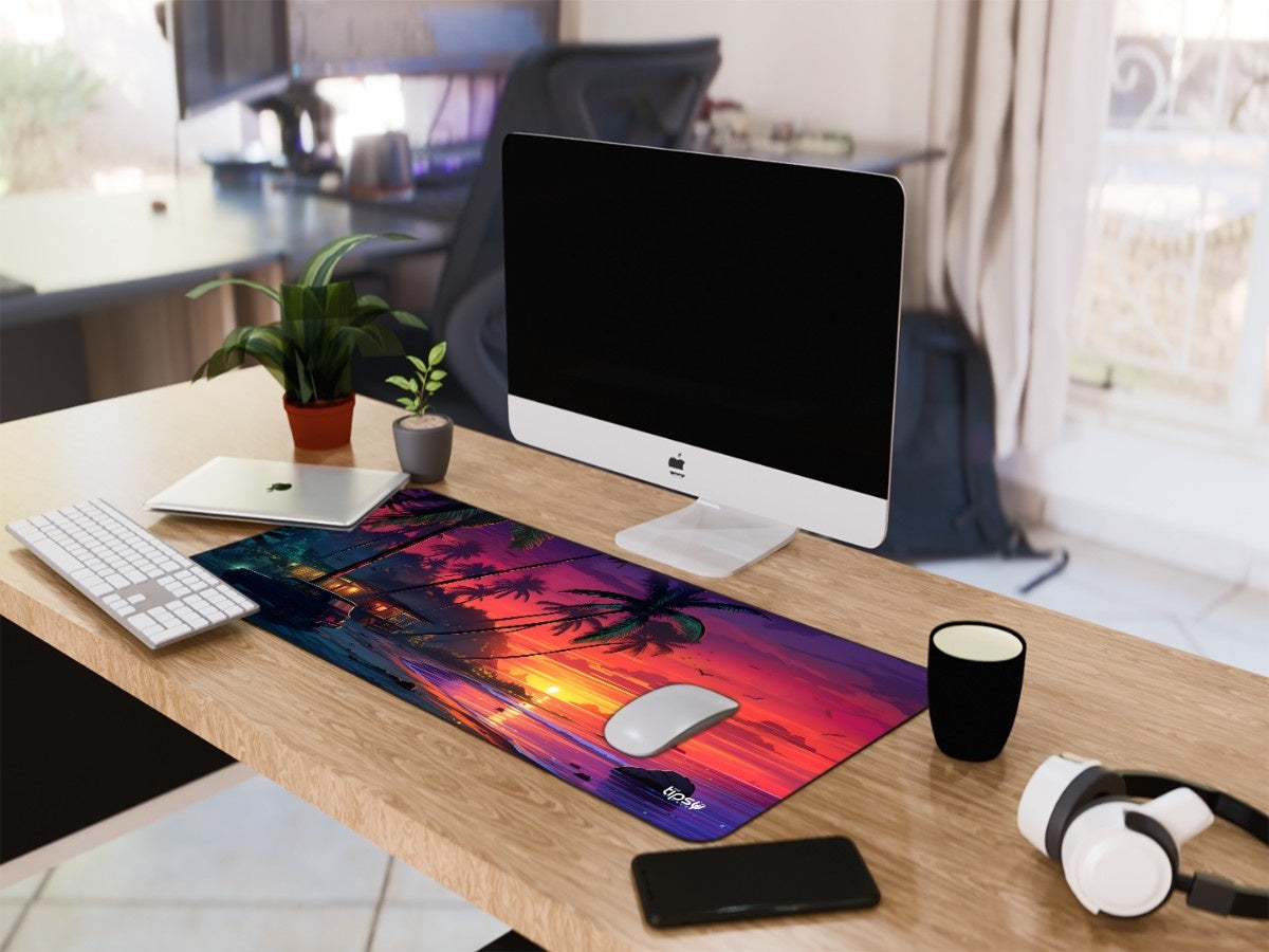 "TROPICAL SUNSET BEACH " Gaming Mousepad Elevate Your Gaming Experience