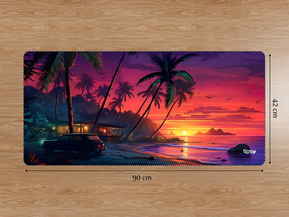 "TROPICAL SUNSET BEACH " Gaming Mousepad Elevate Your Gaming Experience