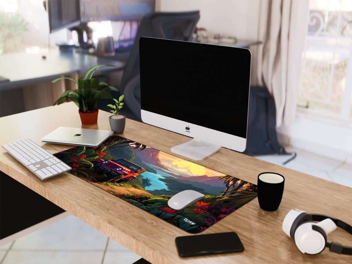 "PINK WRANGLER JUNGLE SUNSET BAY" Gaming Mousepad Elevate Your Gaming Experience
