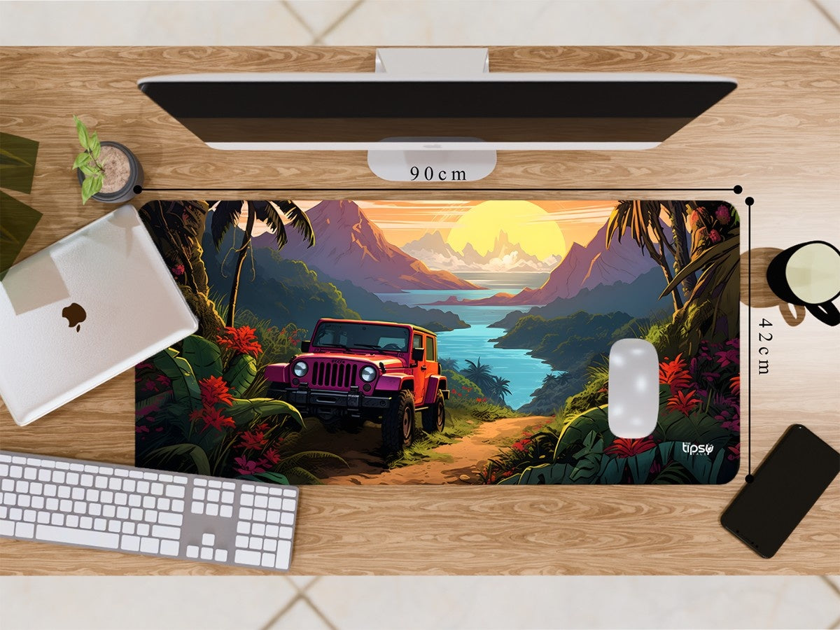 "PINK WRANGLER JUNGLE SUNSET BAY" Gaming Mousepad Elevate Your Gaming Experience