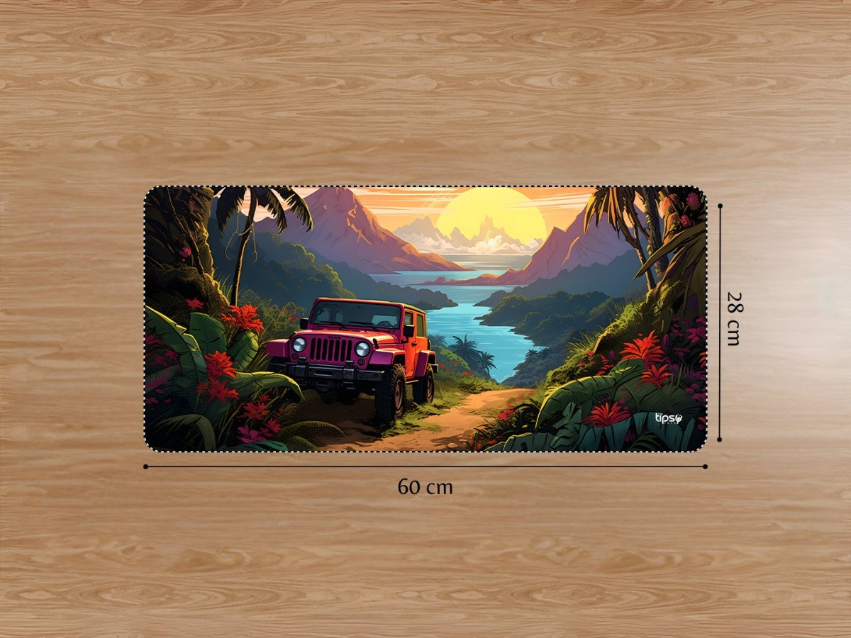 "PINK WRANGLER JUNGLE SUNSET BAY" Gaming Mousepad Elevate Your Gaming Experience