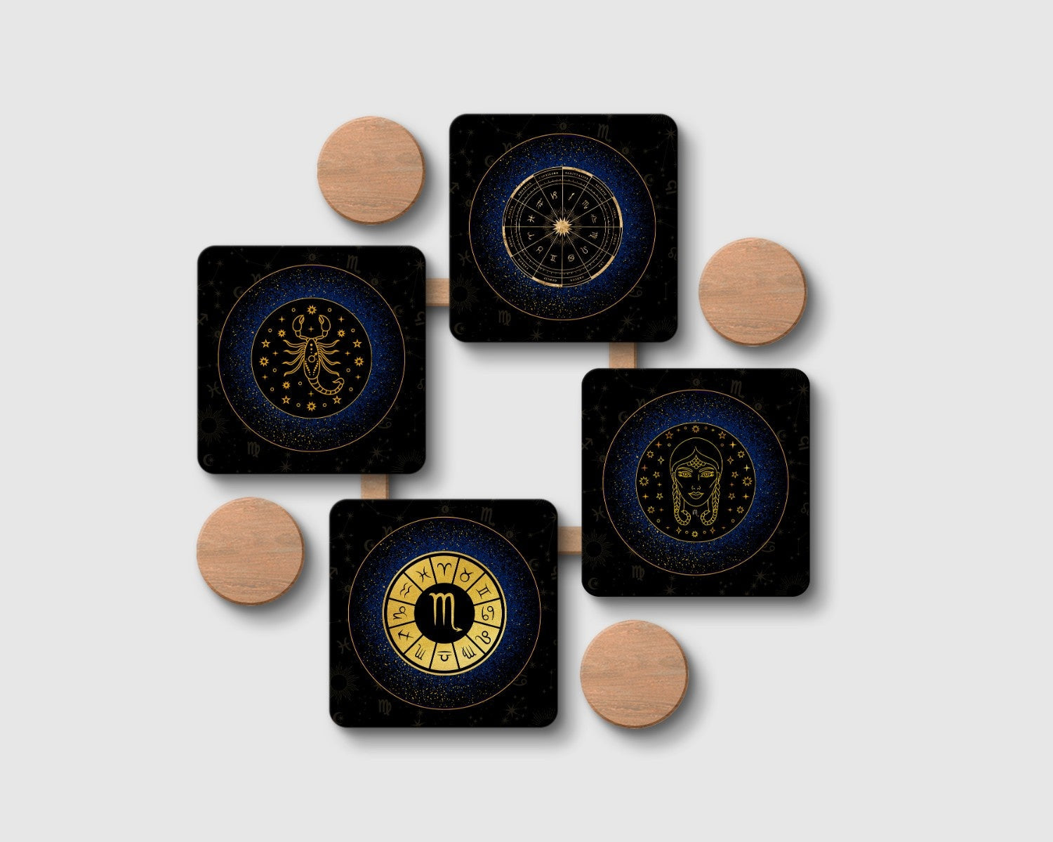 SCOPRIO-ZODIAC SIGN' Coaster Set of 4