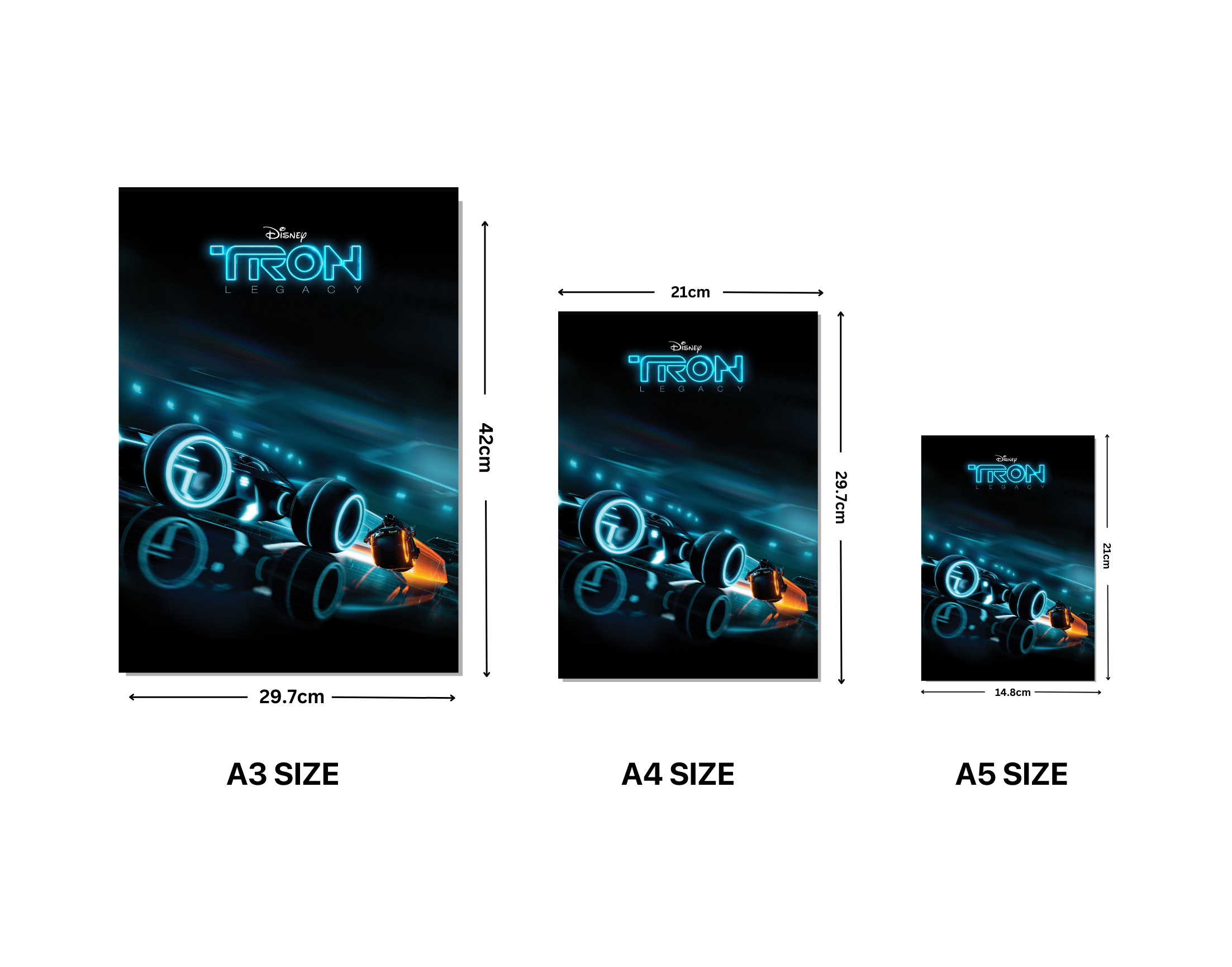 "TRON LEGACY : RACING LEVEL"- Shiny & Sturdy Metallic Poster Art That Pops & Sticks (Literally!)