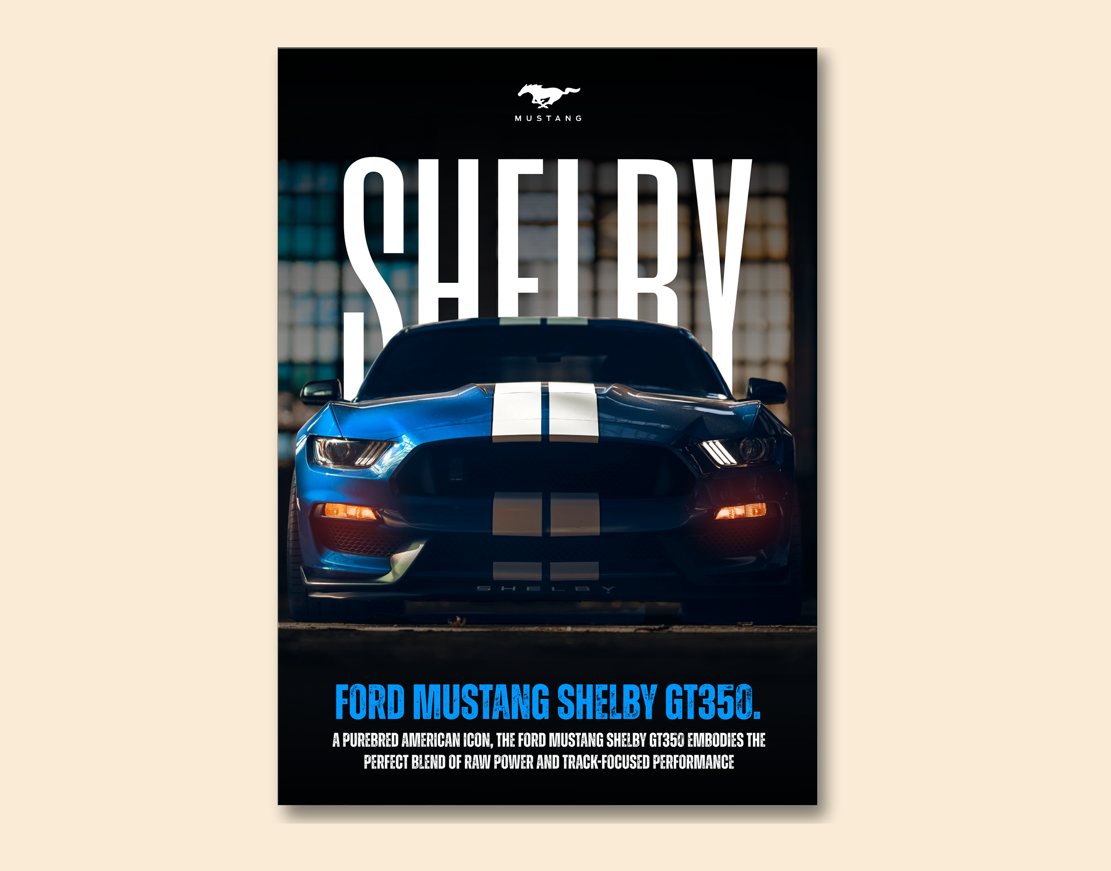 "SHELBY GT350 - FORD"- Shiny & Sturdy Metallic Poster  Art That Pops & Sticks