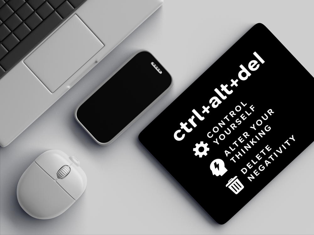 "CTRL + ALT + DEL- ADVICE" Mousepad Enhance Your Workspace with Style