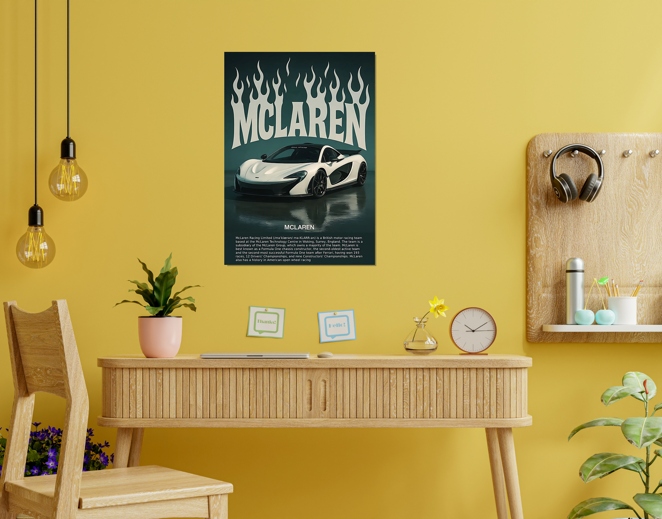"MCLAREN"- Shiny & Sturdy Metallic Poster  Art That Pops & Sticks