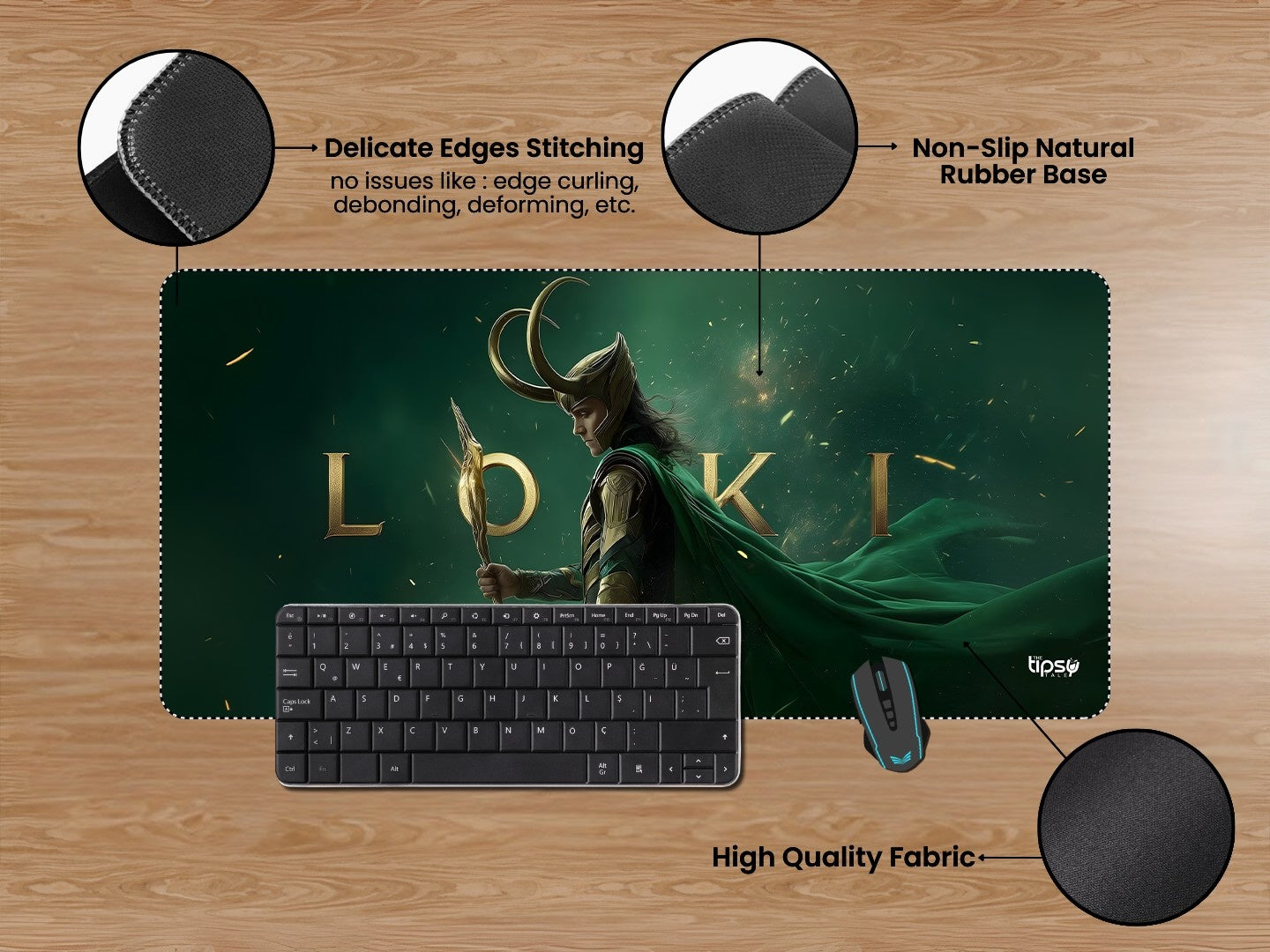 "LOKI - YOUR SAVIOUR IS HERE" Gaming Mousepad Elevate Your Gaming Experience