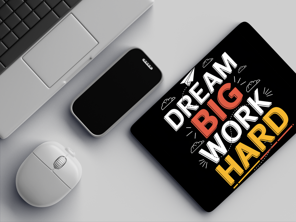 "DREAM BIG WORK HARD" Mousepad Enhance Your Workspace with Style