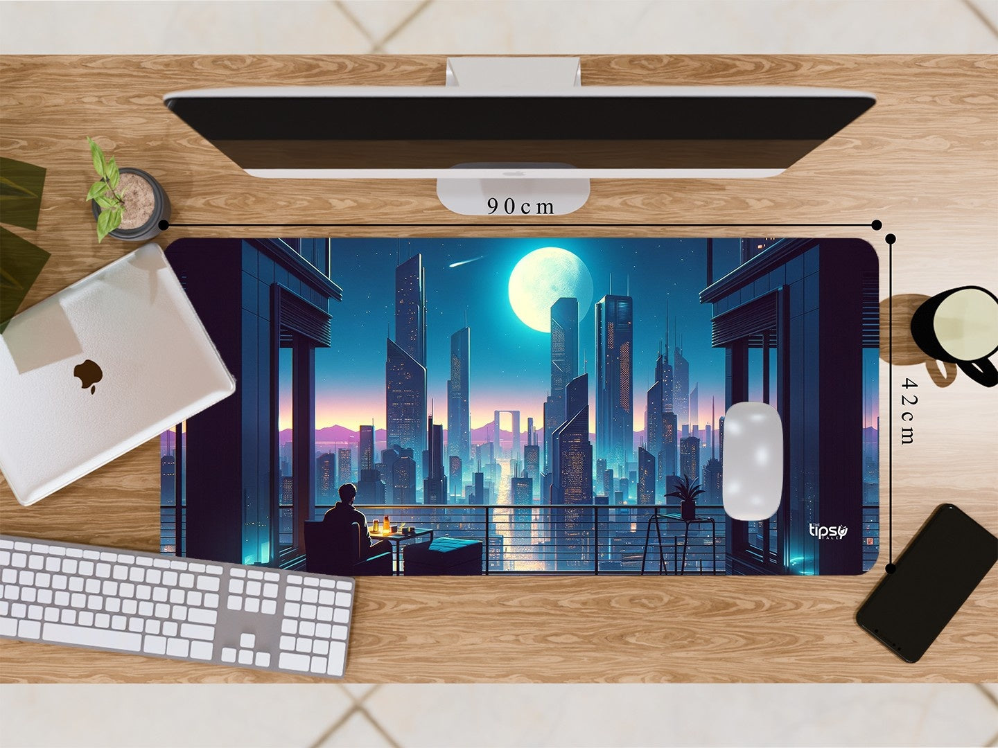 "Skyscrapers Moonlight " Gaming Mousepad Elevate Your Gaming Experience