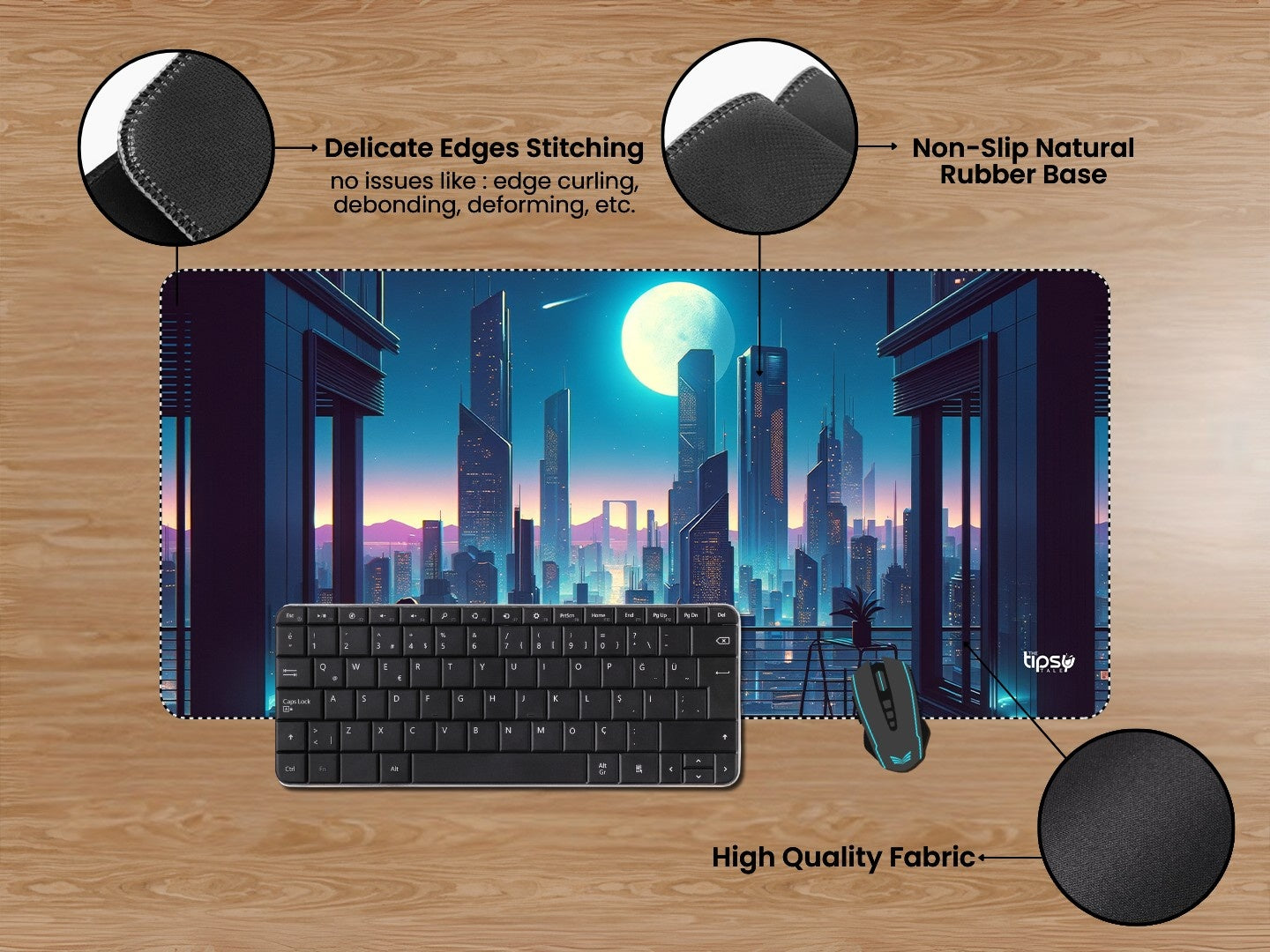"Skyscrapers Moonlight " Gaming Mousepad Elevate Your Gaming Experience