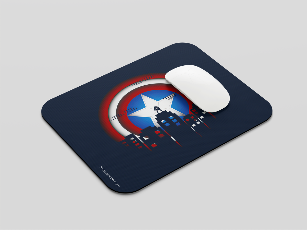 "CAPTAIN AMERICA ON A MISSION" Mousepad Enhance Your Workspace with Style