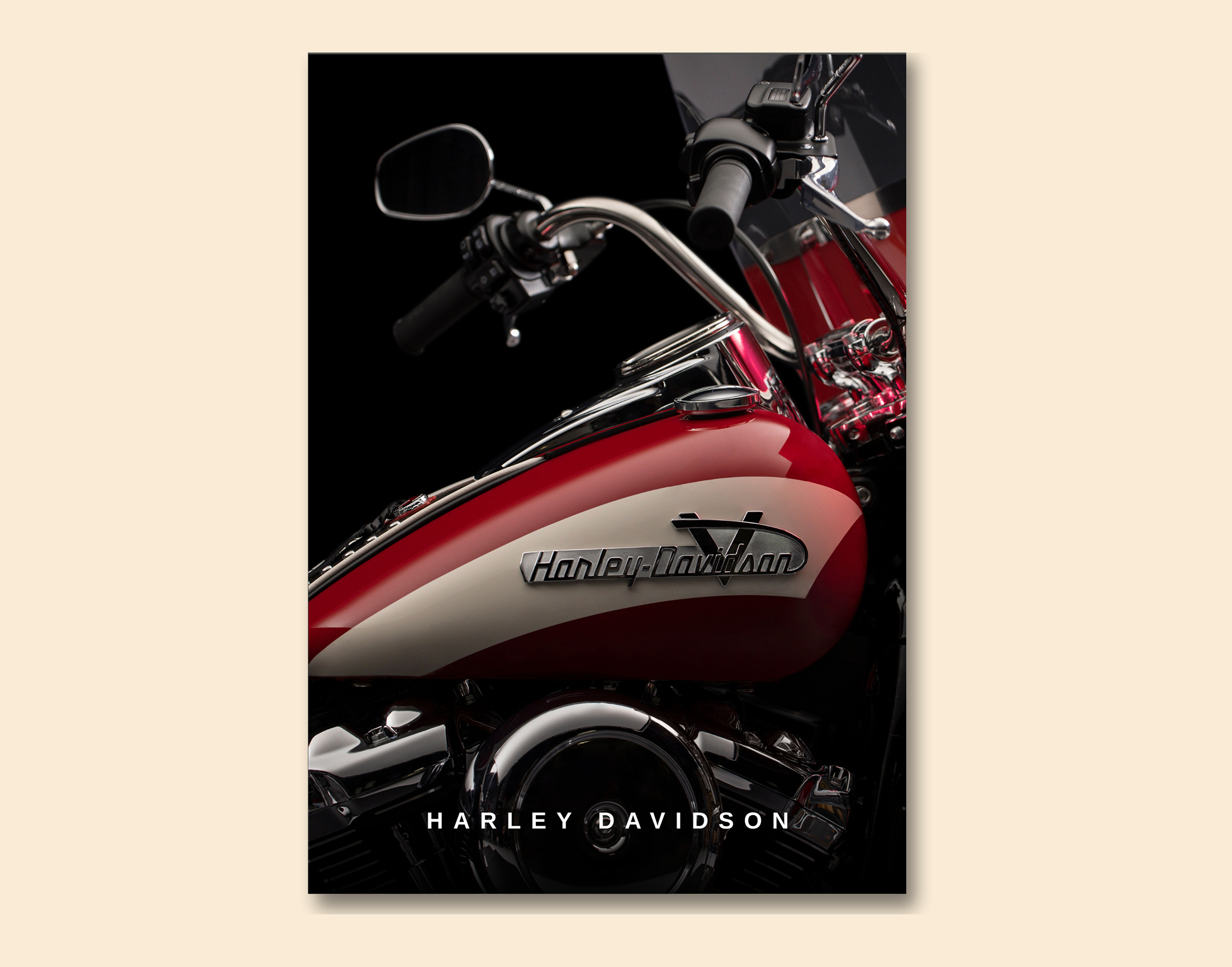 "HARLEY DAVIDSON - LIVE  LEGENDARY"- Shiny & Sturdy Metallic Poster  Art That Pops & Sticks