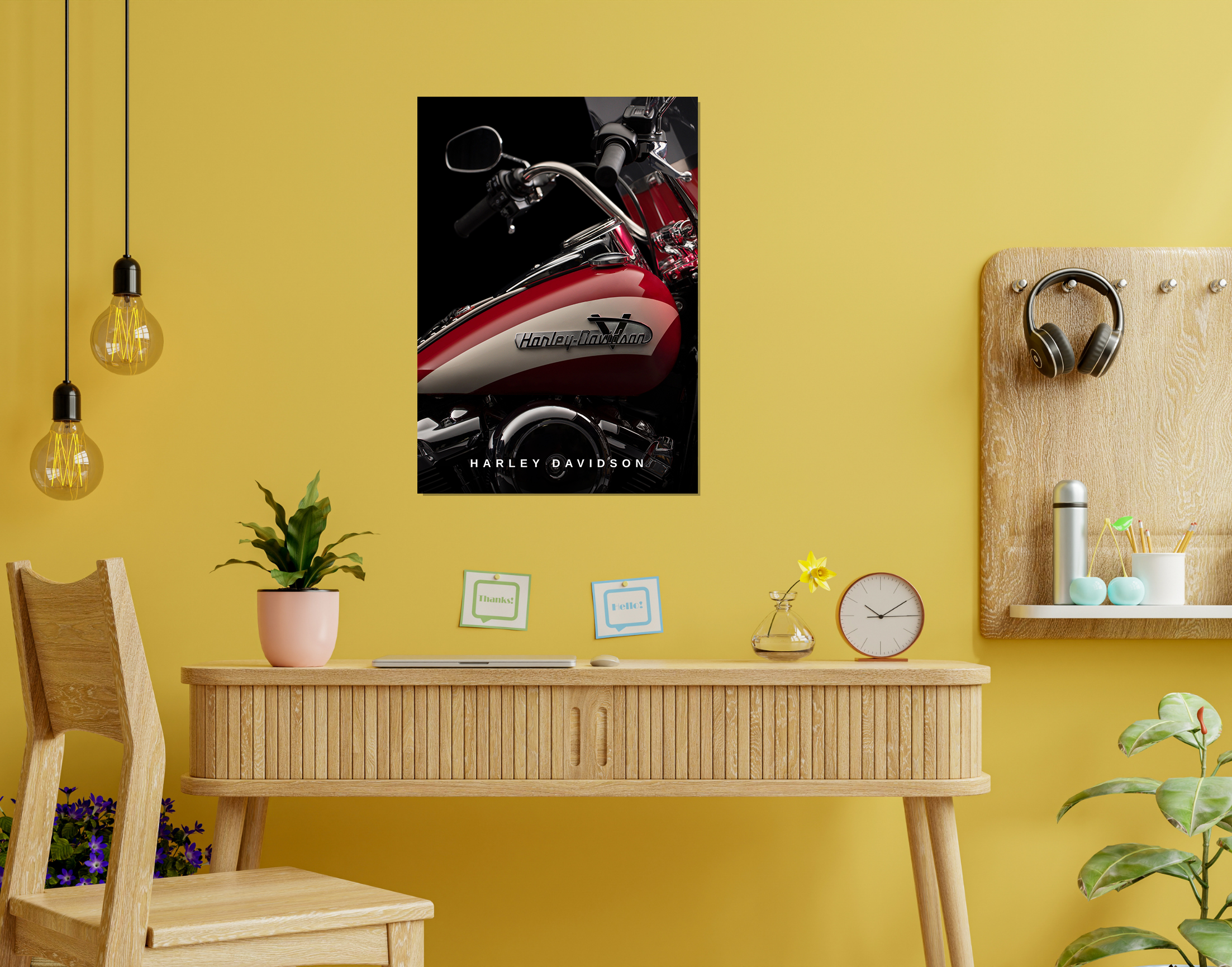 "HARLEY DAVIDSON - LIVE  LEGENDARY"- Shiny & Sturdy Metallic Poster  Art That Pops & Sticks