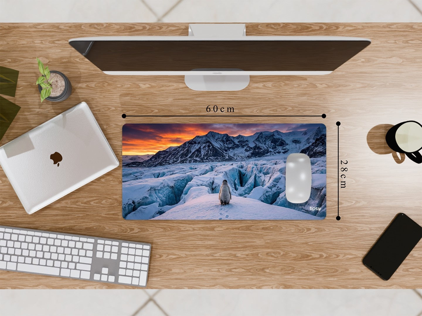 "Penguin On The Run " Gaming Mousepad Elevate Your Gaming Experience