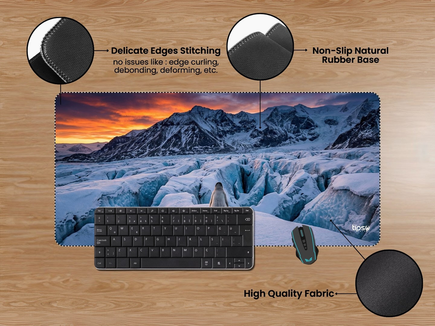 "Penguin On The Run " Gaming Mousepad Elevate Your Gaming Experience