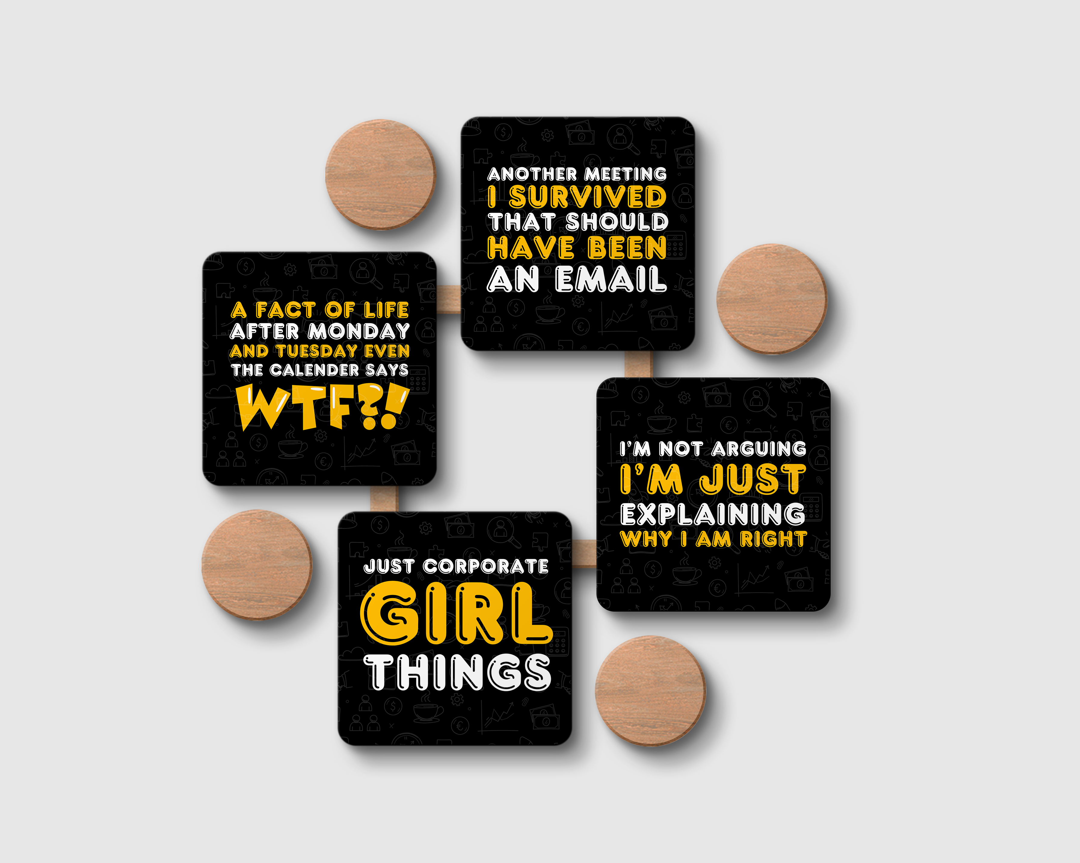 'CORPORATE WOMEN EDITION' Coaster Set of 4
