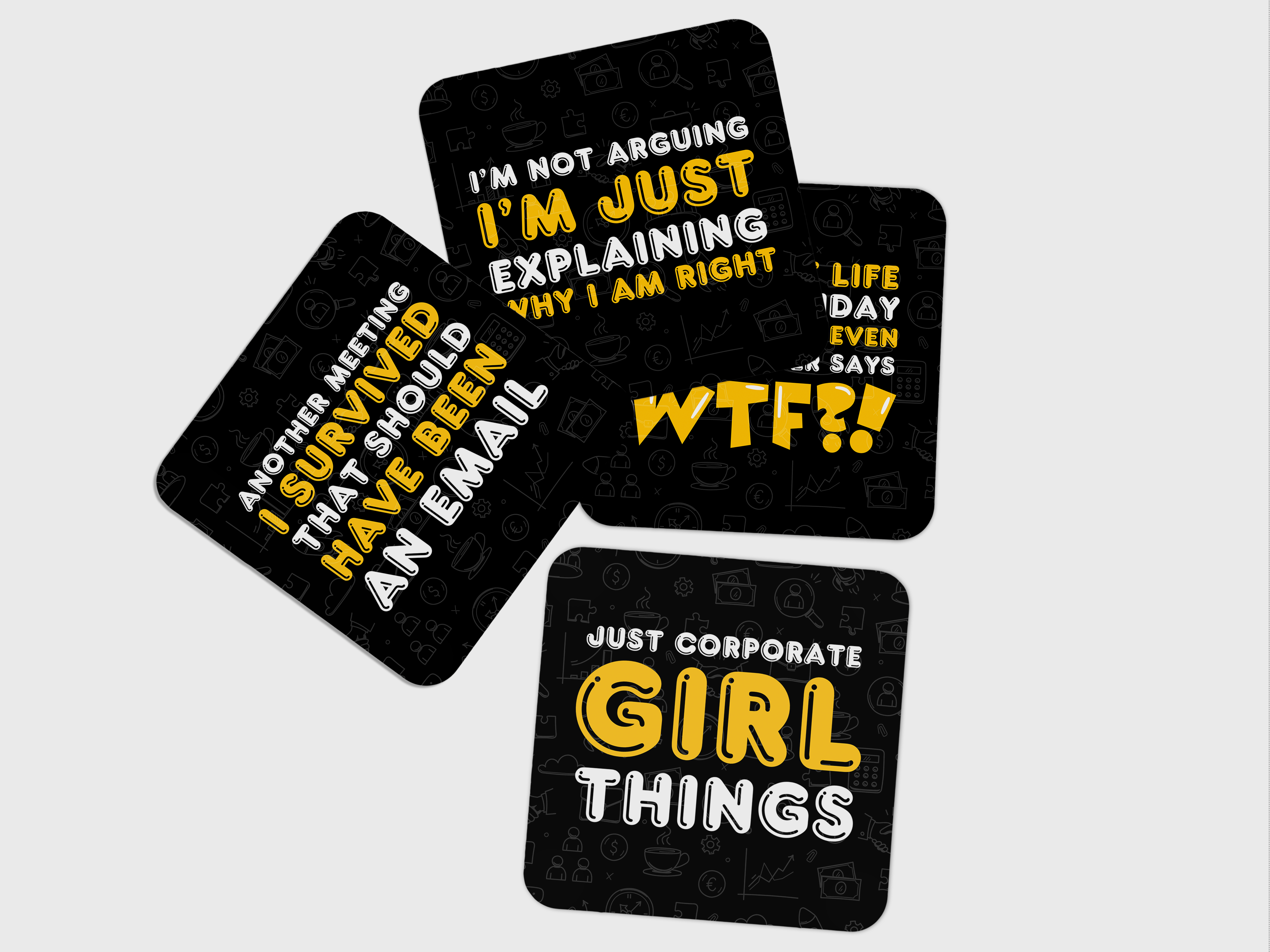 'CORPORATE WOMEN EDITION' Coaster Set of 4
