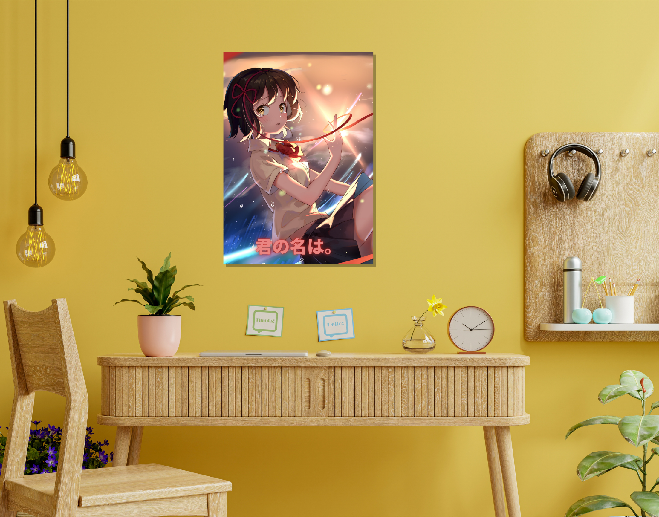 "YOUR NAME:ANIME MOVIE "- Shiny & Sturdy Metallic Poster Art That Pops & Sticks (Literally!)