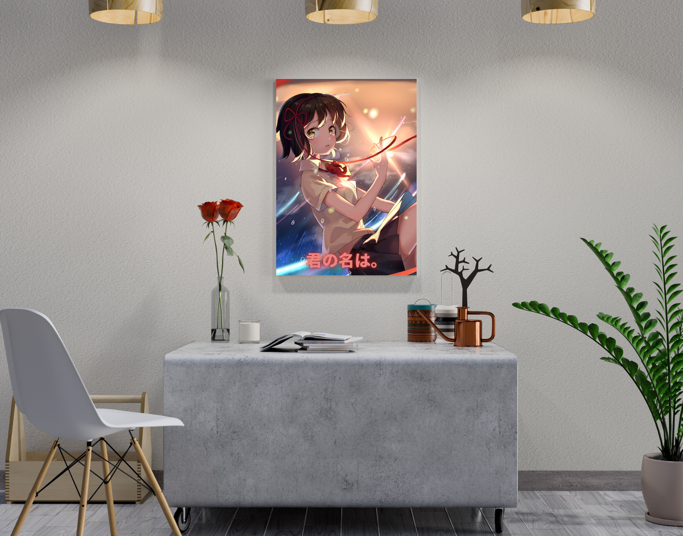 "YOUR NAME:ANIME MOVIE "- Shiny & Sturdy Metallic Poster Art That Pops & Sticks (Literally!)