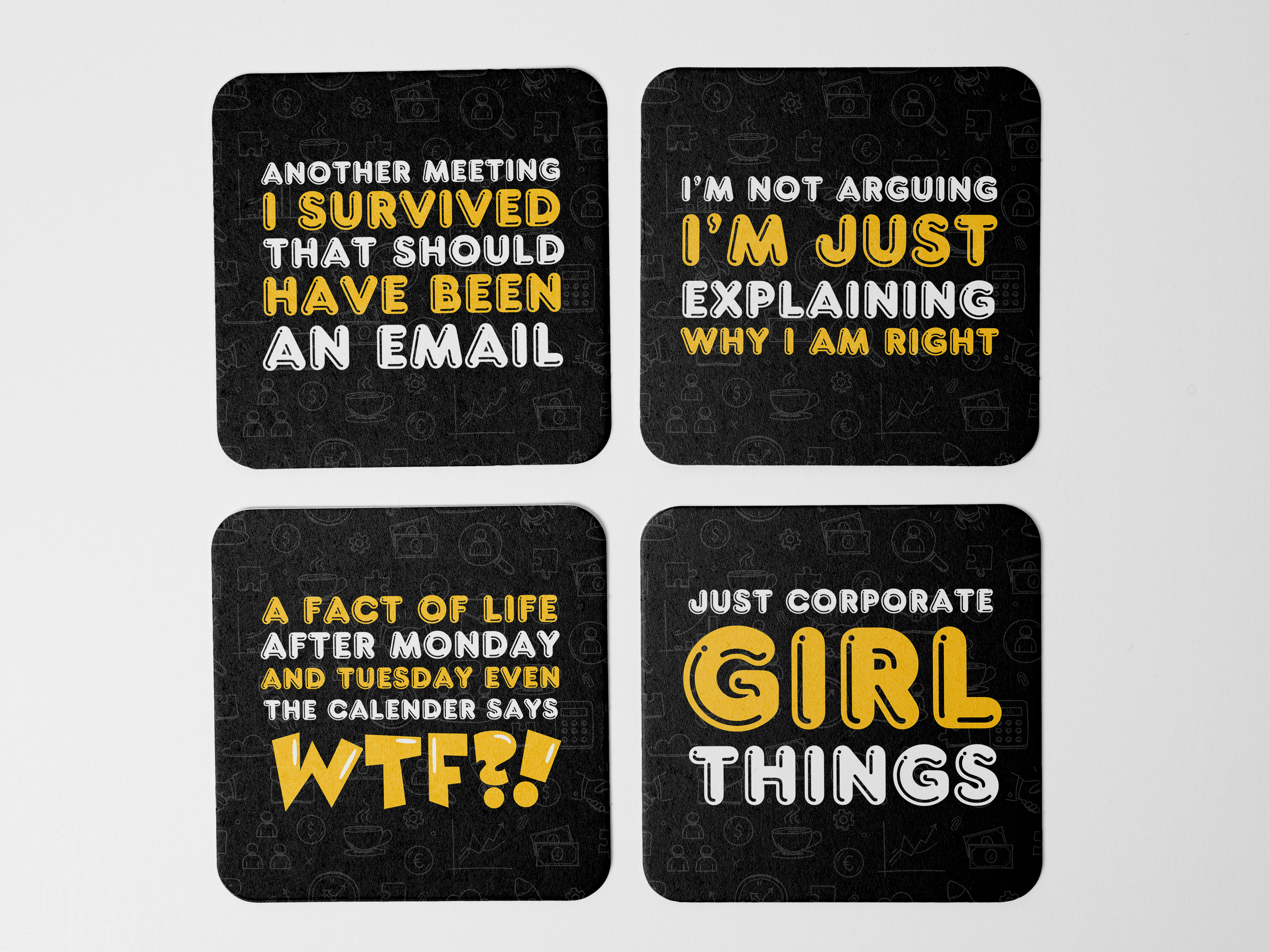 'CORPORATE WOMEN EDITION' Coaster Set of 4