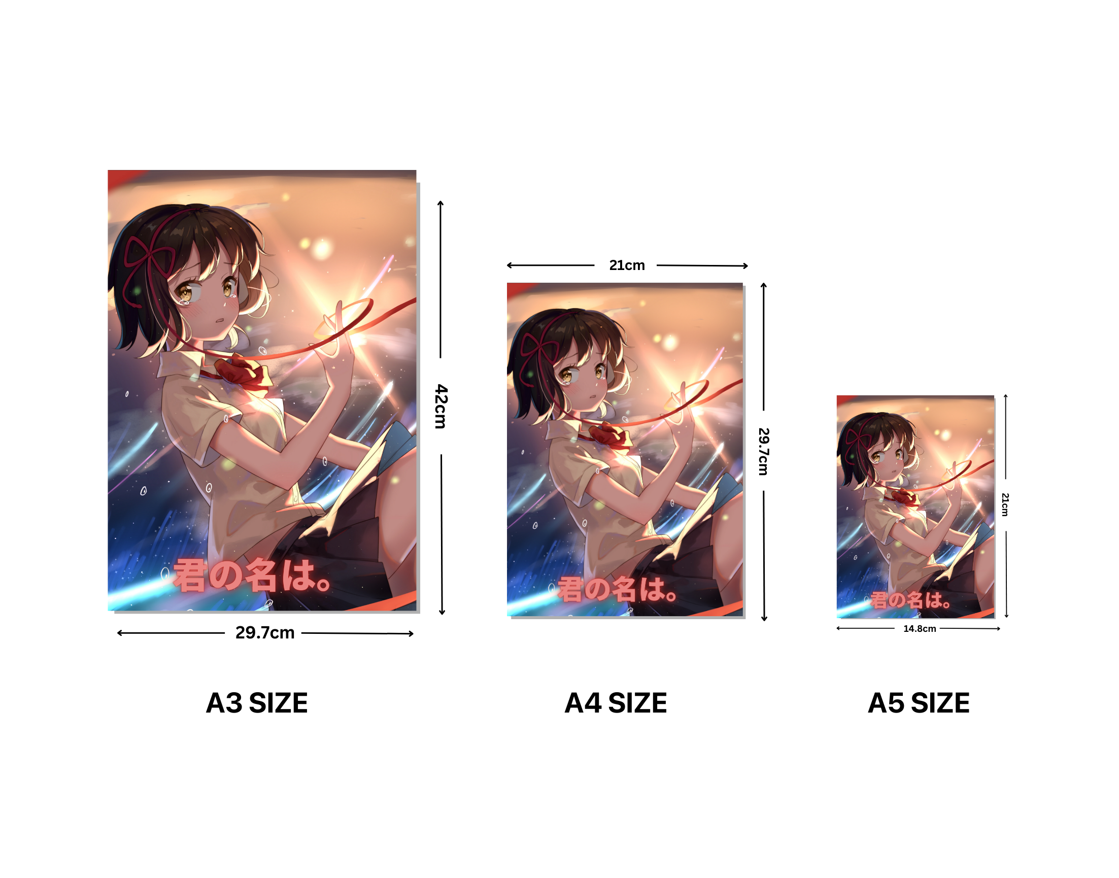 "YOUR NAME:ANIME MOVIE "- Shiny & Sturdy Metallic Poster Art That Pops & Sticks (Literally!)