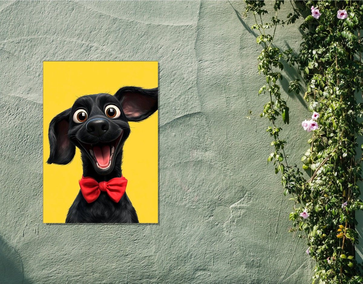 "Bowtie Buddy"- Shiny & Sturdy Metallic Poster Art That Pops & Sticks
