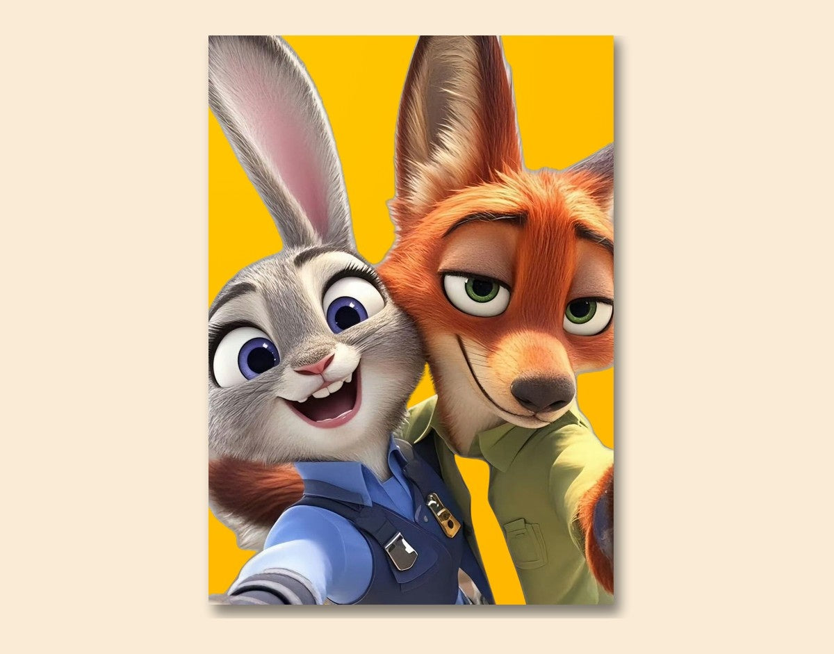 "Zootopia Duo"- Shiny & Sturdy Metallic Poster Art That Pops & Sticks