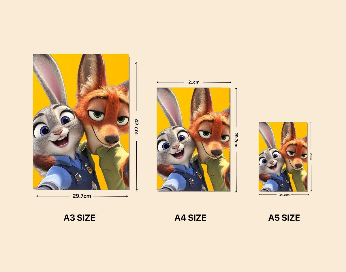 "Zootopia Duo"- Shiny & Sturdy Metallic Poster Art That Pops & Sticks