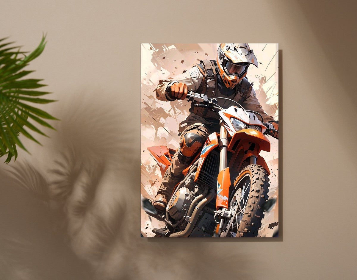 "Dirt Rider"- Shiny & Sturdy Metallic Poster Art That Pops & Sticks