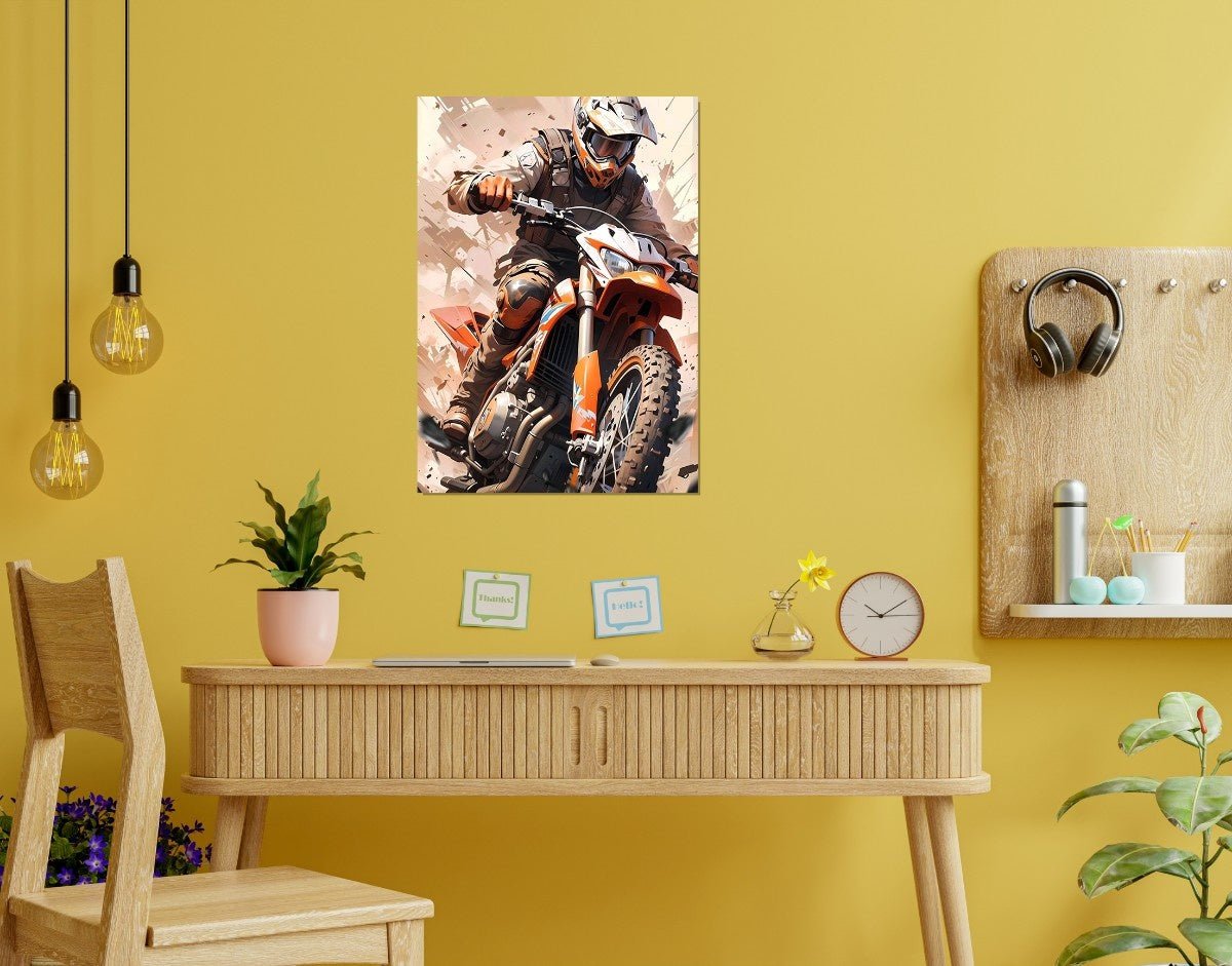 "Dirt Rider"- Shiny & Sturdy Metallic Poster Art That Pops & Sticks