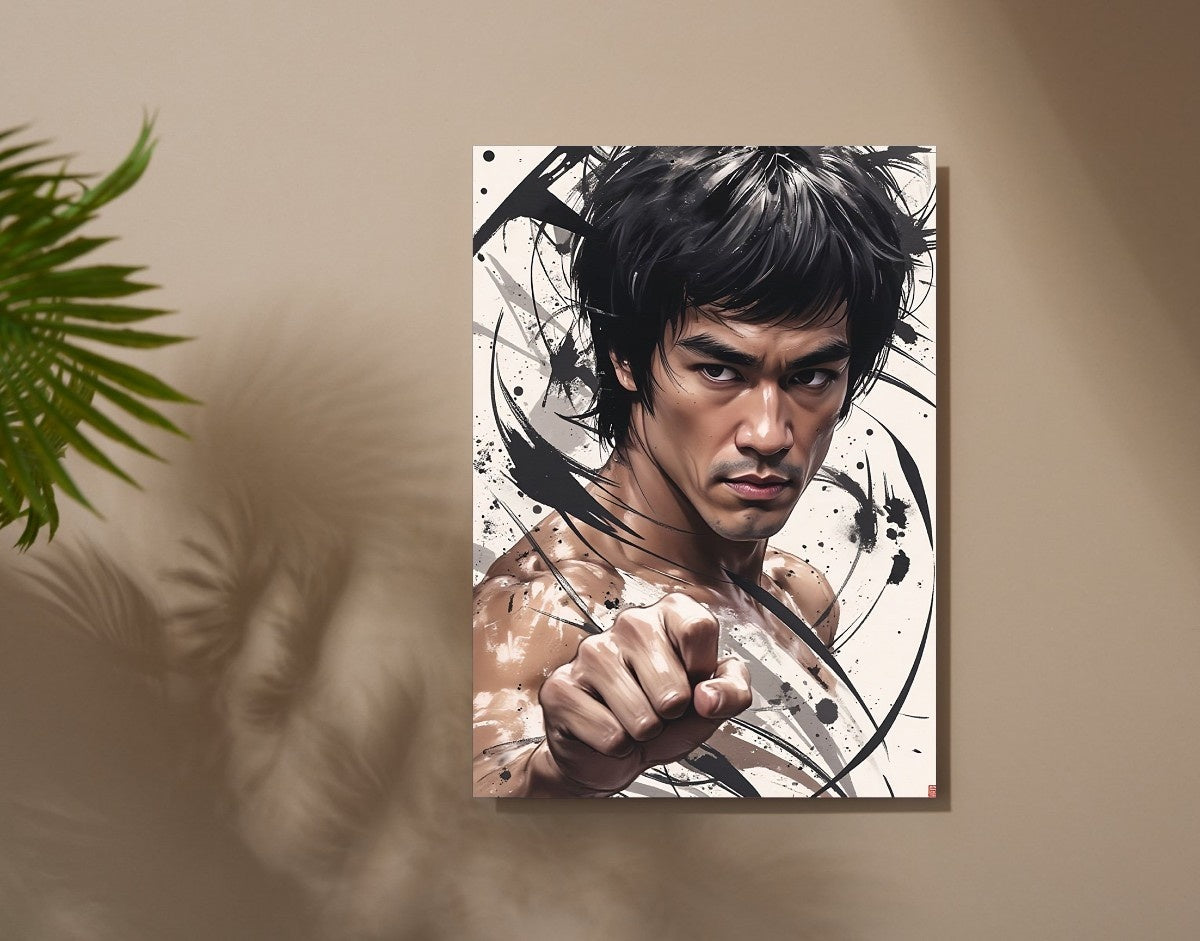 "Bruce Lee"- Shiny & Sturdy Metallic Poster Art That Pops & Sticks