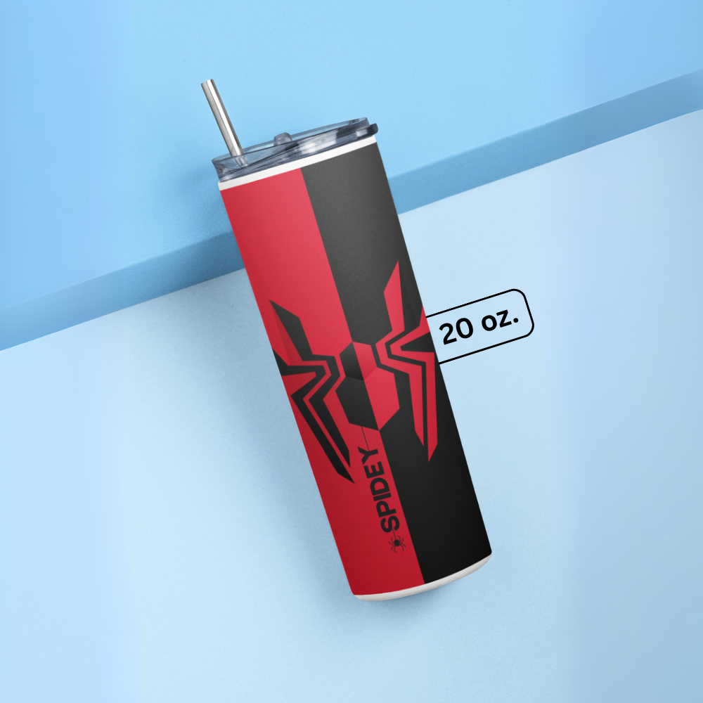 "Spiderman Theme" Tumbler with Metal Straw
