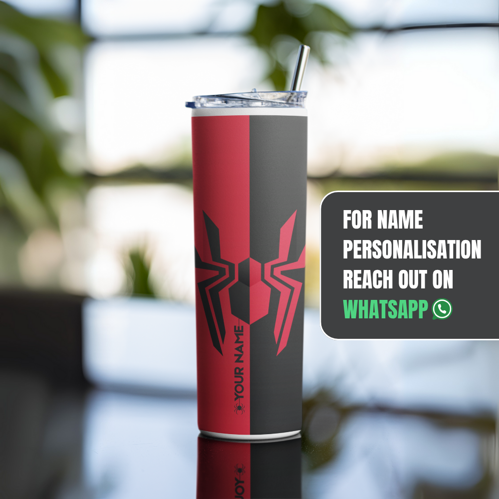 "Spiderman Theme" Tumbler with Metal Straw