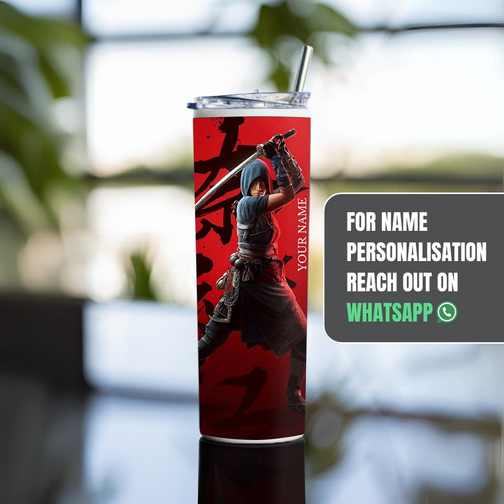 "Assassin's Creed Shadows : Naoe Gaming" Tumbler with Metal Straw