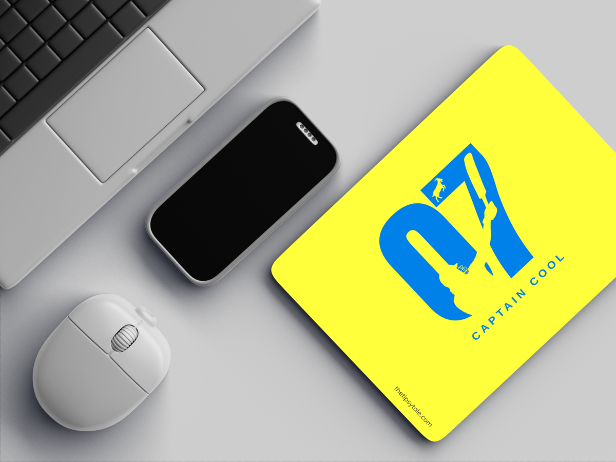 "M S DHONI - CRICKET FAN BASE" Mousepad Enhance Your Workspace with Style