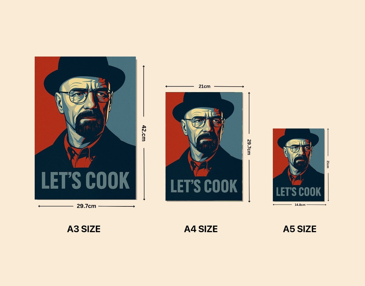 "Let’s Cook"- Shiny & Sturdy Metallic Poster Art That Pops & Sticks