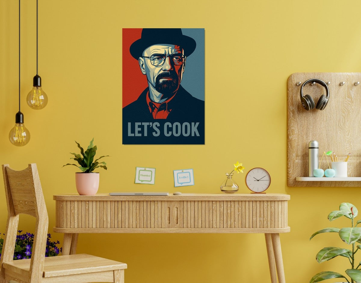 "Let’s Cook"- Shiny & Sturdy Metallic Poster Art That Pops & Sticks