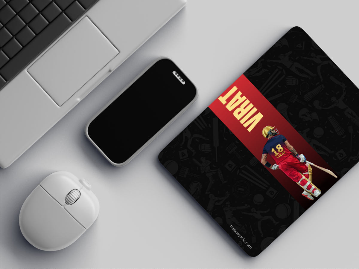 "VIRAT 18 - CRICKET FANDOM" Mousepad Enhance Your Workspace with Style