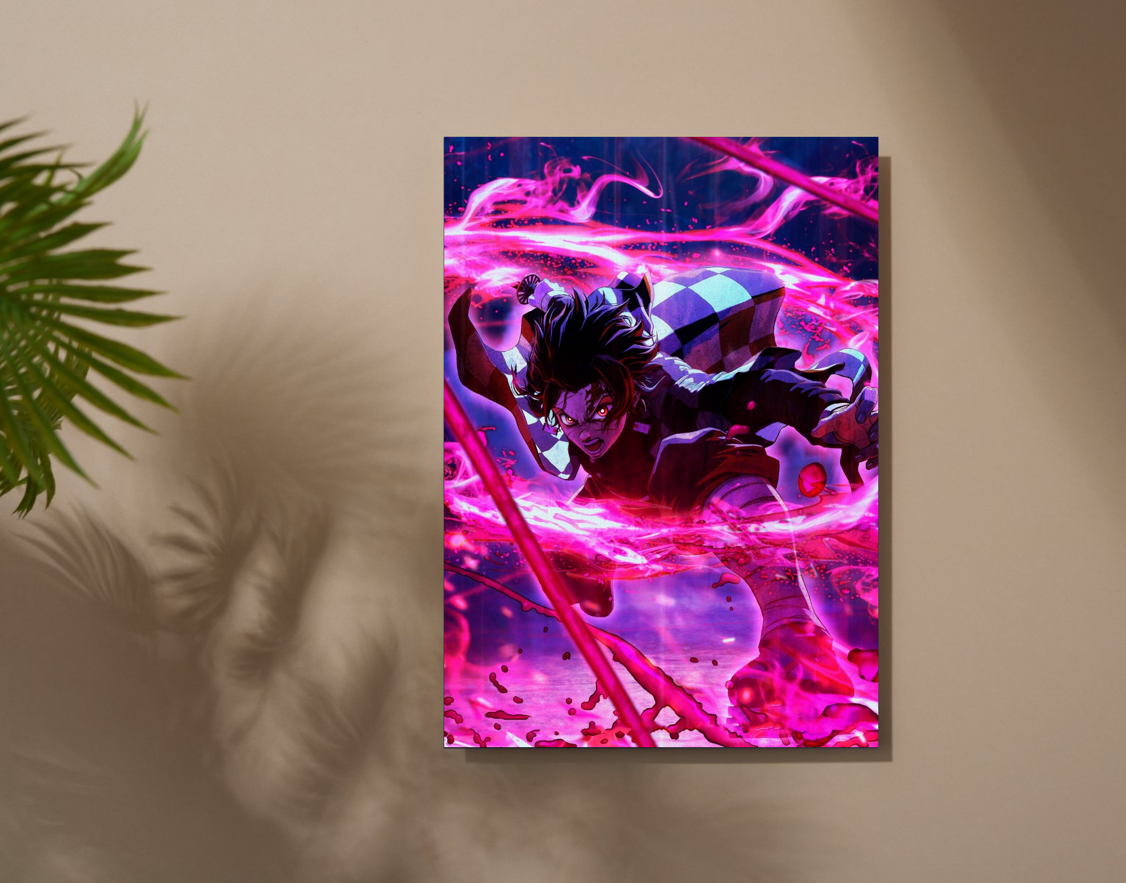 "DEMON SLAYER : KIMETSU NO YAIBA- ANIME"- Shiny & Sturdy Metallic Poster Art That Pops & Sticks (Literally!)